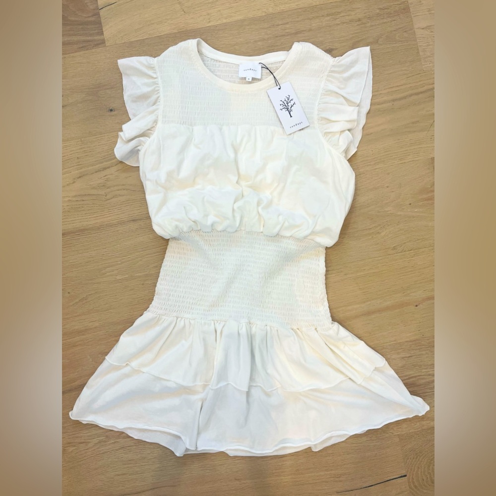 Sundays - White Rusched Dress